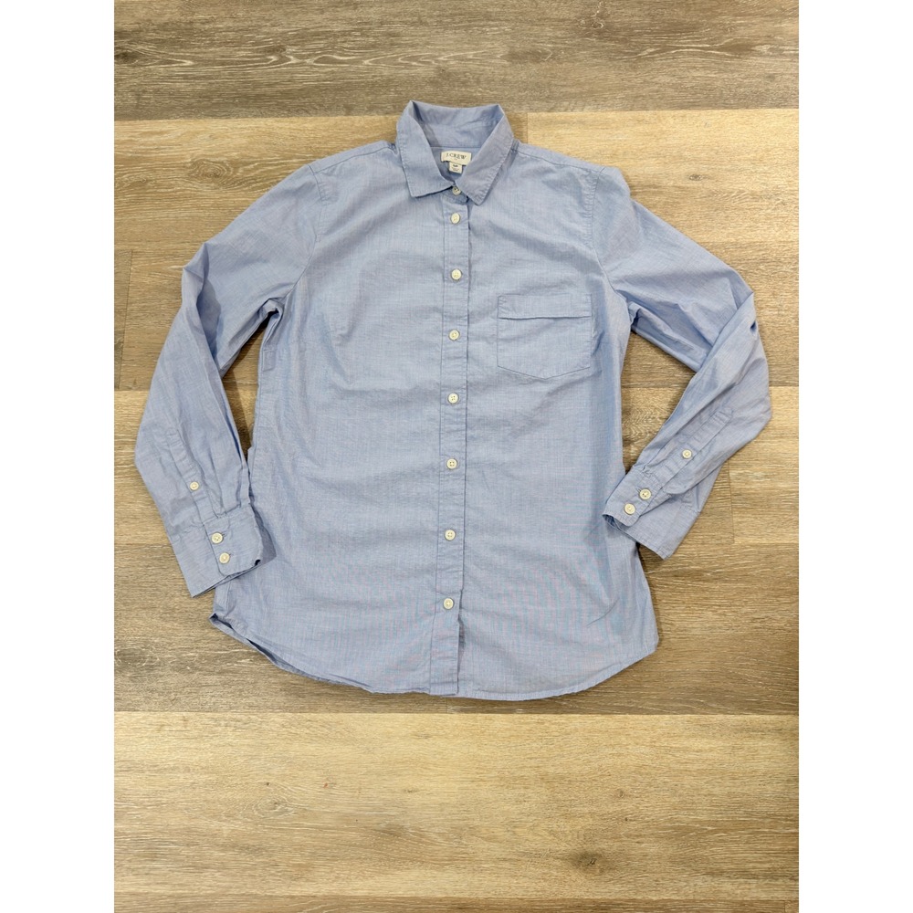 J.Crew Re-Imagined Light Blue Cotton Button Down Shirt Petite Small SP